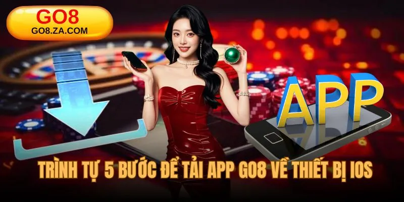 Trình tự 5 bước để tải app Go8 về thiết bị IOS